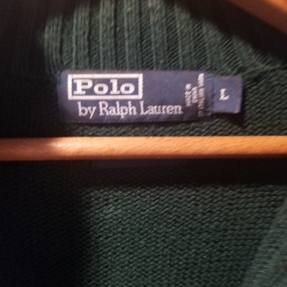 Men's Green Half Zip Ralph Lauren Sweater LG - Picture 4 of 7